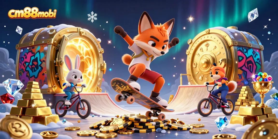 Experience thrilling wins at cm88mobi casino with vibrant characters and dazzling treasures.