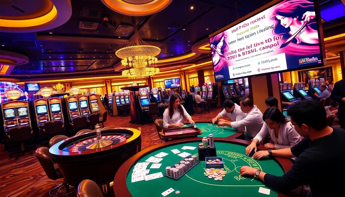 Experience excitement at https://bj881.it.com/ with players betting at vibrant casino tables.