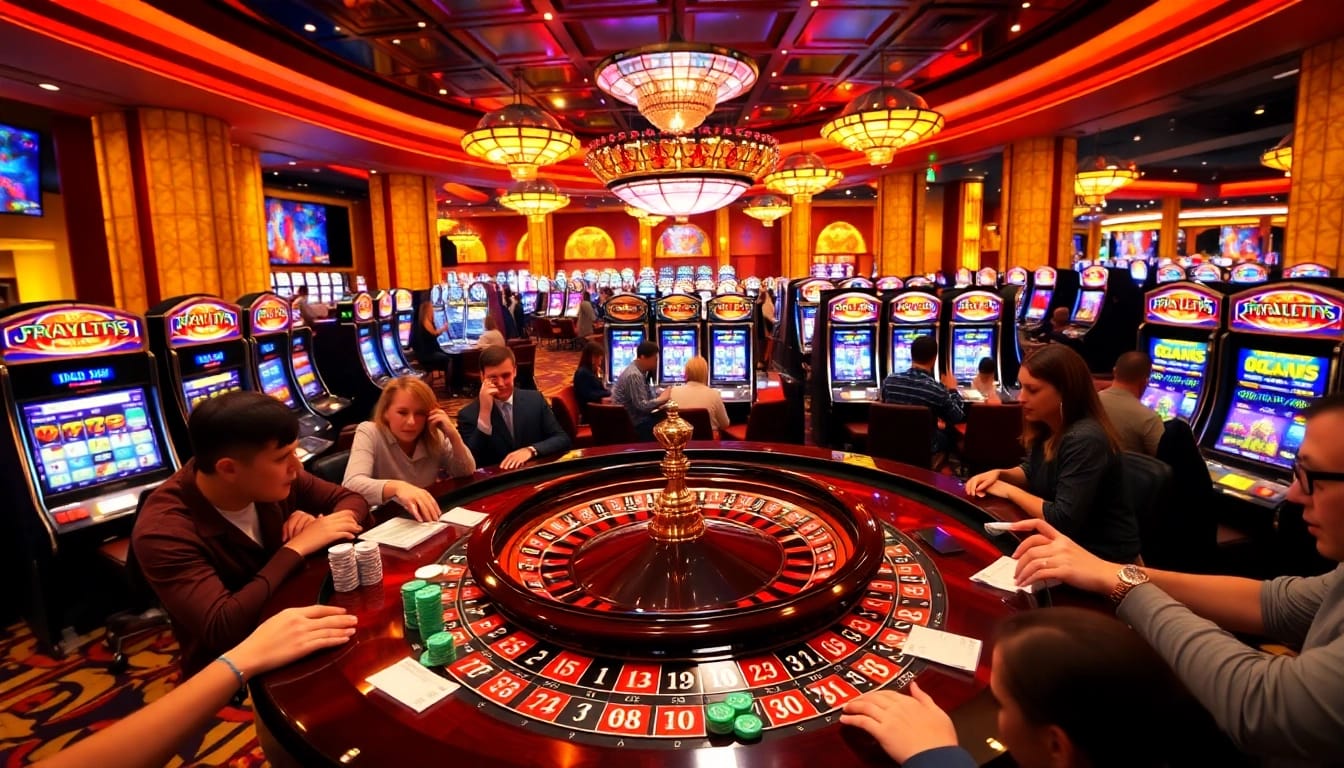 Gambling excitement comes alive at 789P's vibrant casino with roulette and lively players.