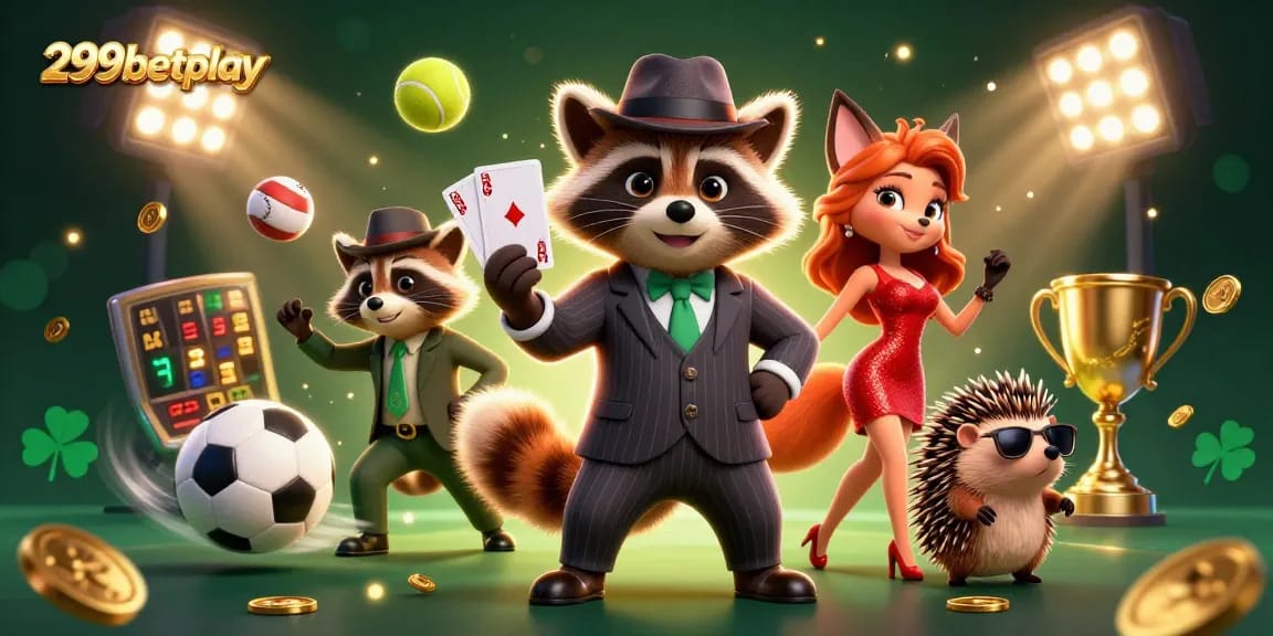 Experience the thrilling adventures at 299betplay with charismatic characters in a vibrant casino atmosphere.