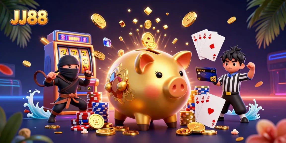 Experience dynamic casino action with JJ88 at a vibrant, lively gaming scene.