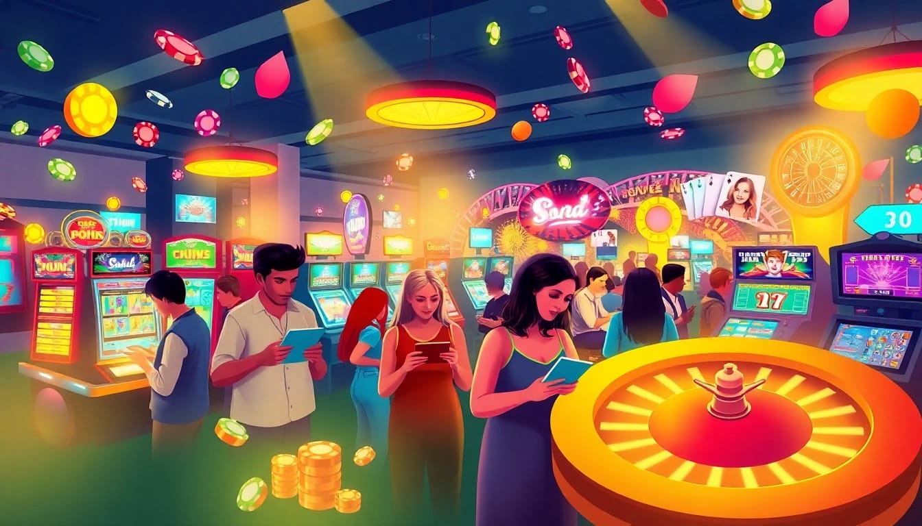 Engage with the excitement of the best online casinos Ontario surrounded by vibrant gaming elements.