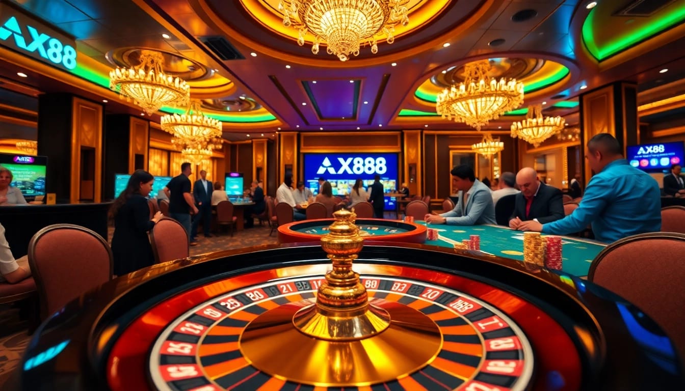Players enjoying thrilling games at AX88 casino, highlighting excitement and winning potential.