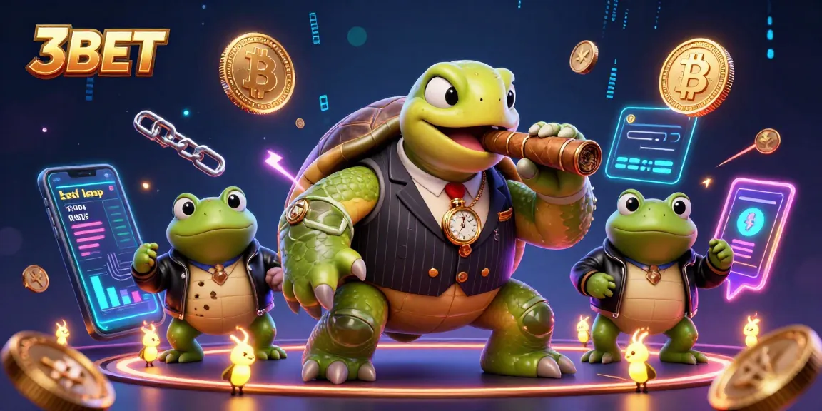Experience engaging casino action with 3BET featuring a charismatic turtle and exciting game elements.