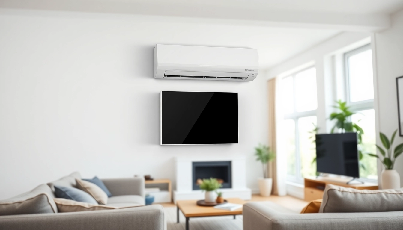 Install a Mitsubishi mini split ac in a stylish living room for efficient cooling.