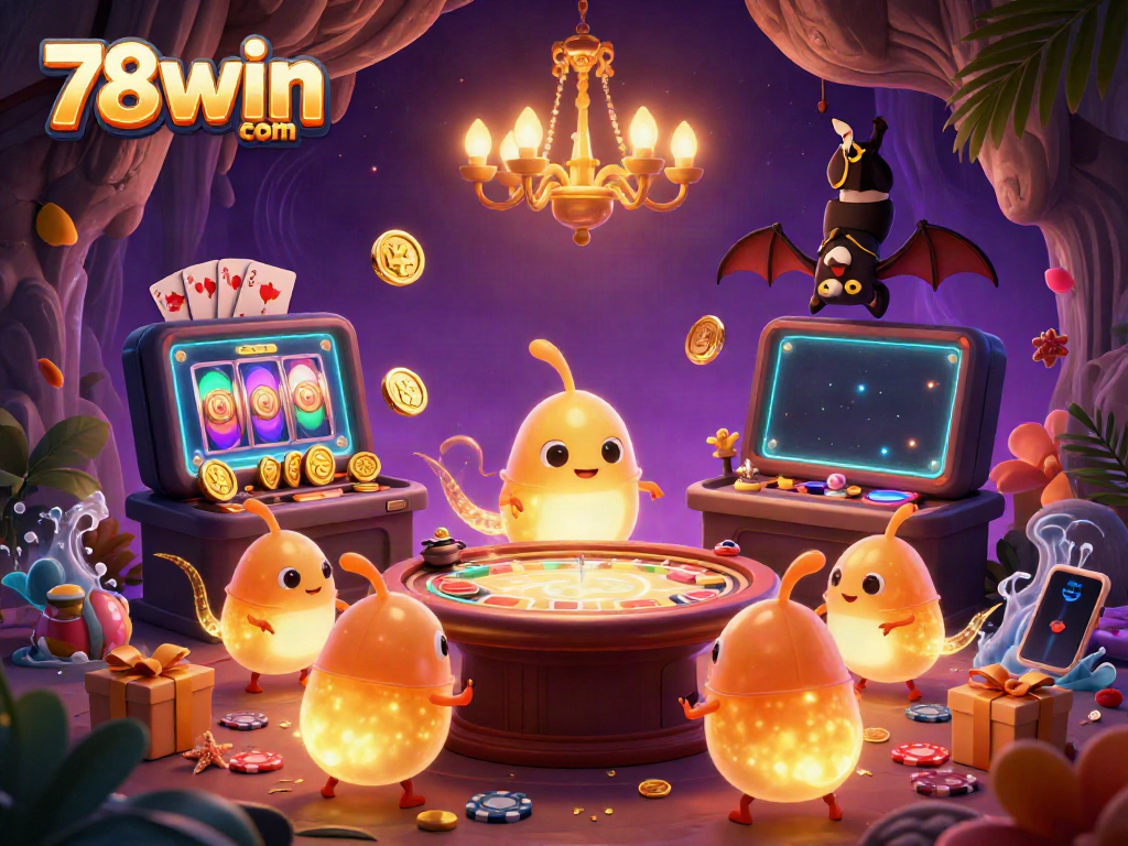 Join the excitement at 78win com with engaging casino games and vibrant glowworm animations.