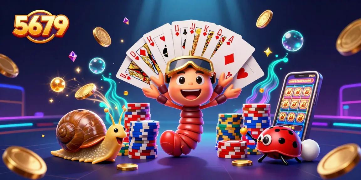 Engage in thrilling gameplay at 5679 with a vibrant 3D illustration featuring exciting casino elements and characters.