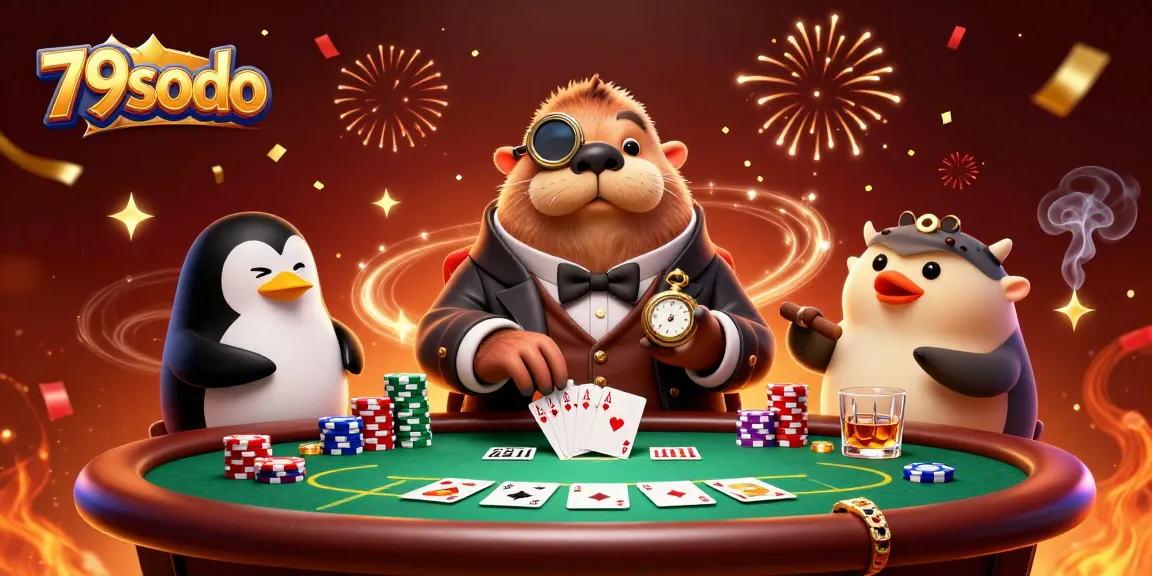 Experience thrilling poker gameplay at 79sodo with a jolly walrus and a sophisticated dealer.