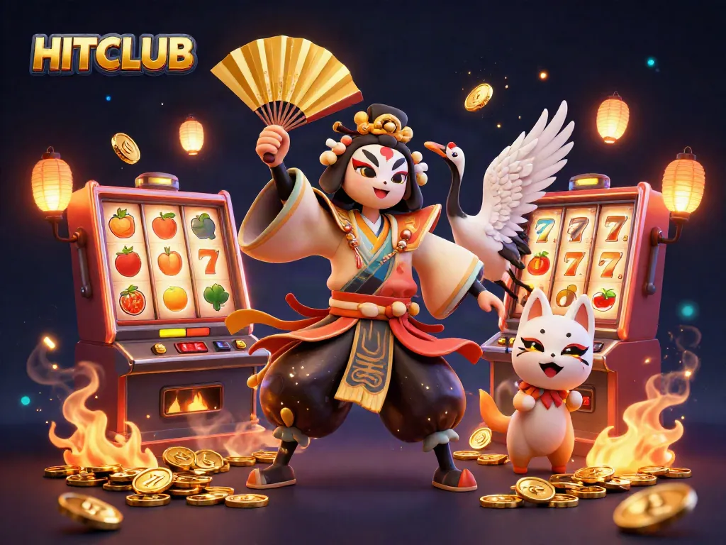 Experience thrilling HITCLUB gameplay with vibrant slot machines and a lively casino atmosphere.