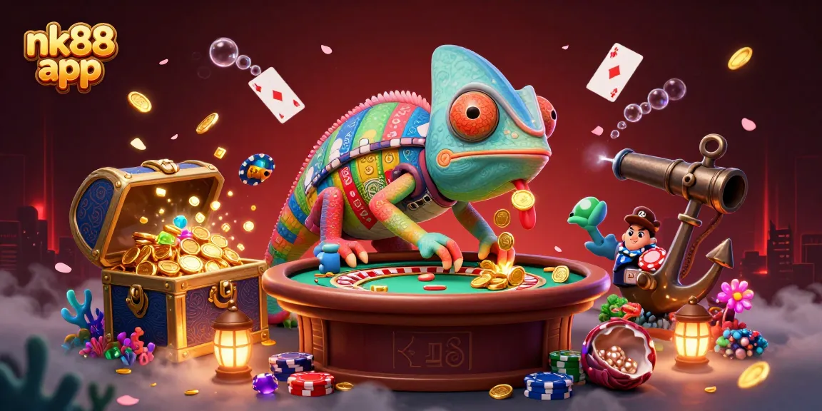 Experience dynamic play with the nk88 app as various games come alive with golden coins cascading and vibrant visuals.