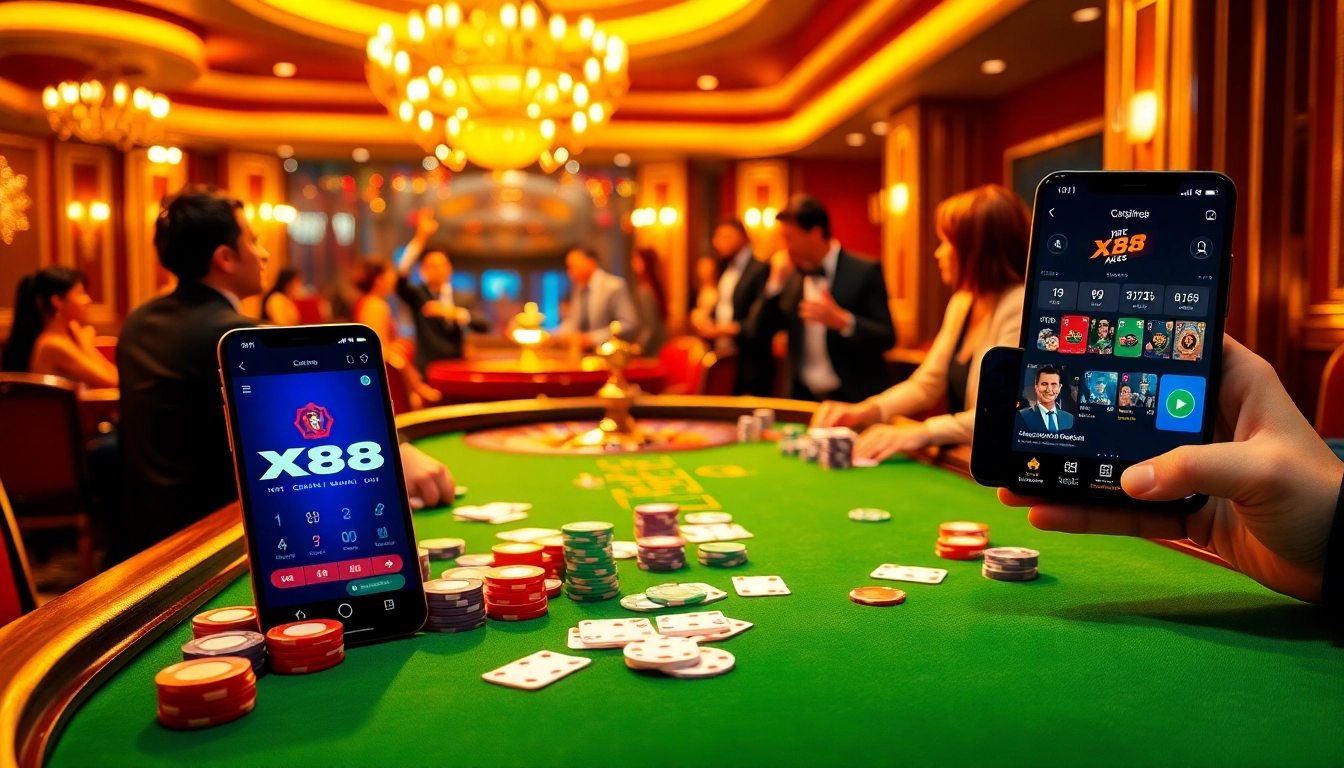Players enjoy the excitement of poker and roulette at XX88's modern casino interface.