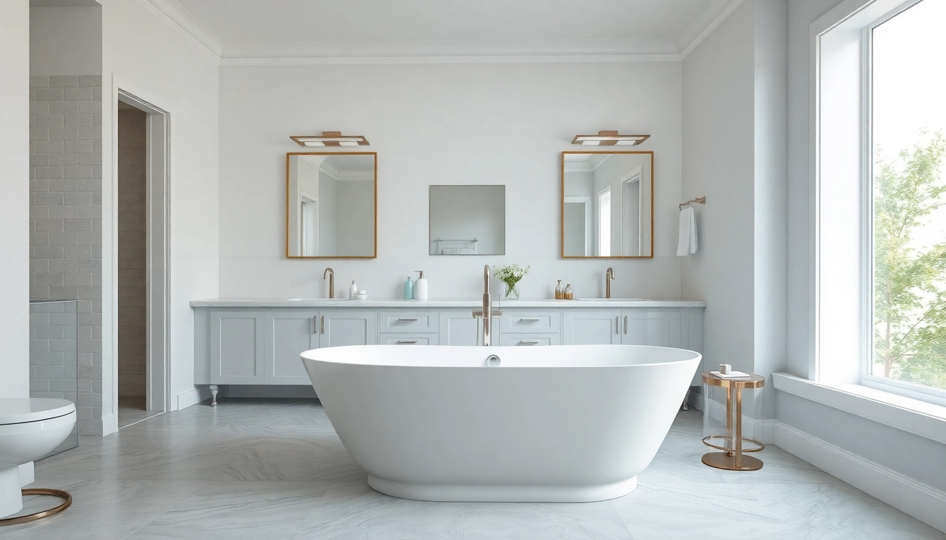 Modern bathroom renovation vancouver scene showcasing a luxurious design with elegant fixtures.