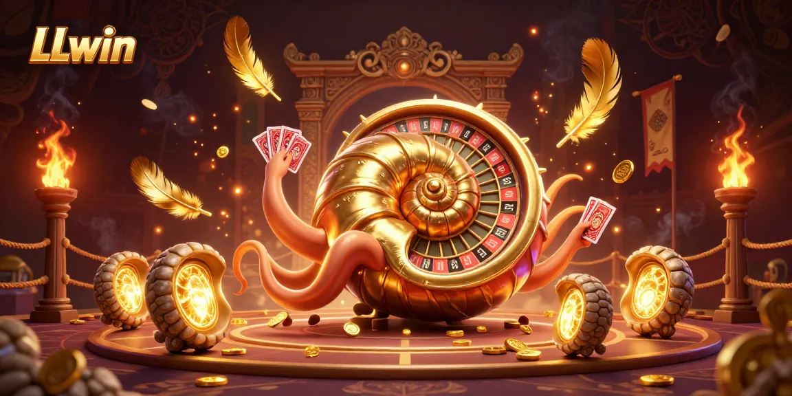 Experience thrilling gameplay at LLwin with a giant nautilus roulette wheel and glowing companions.