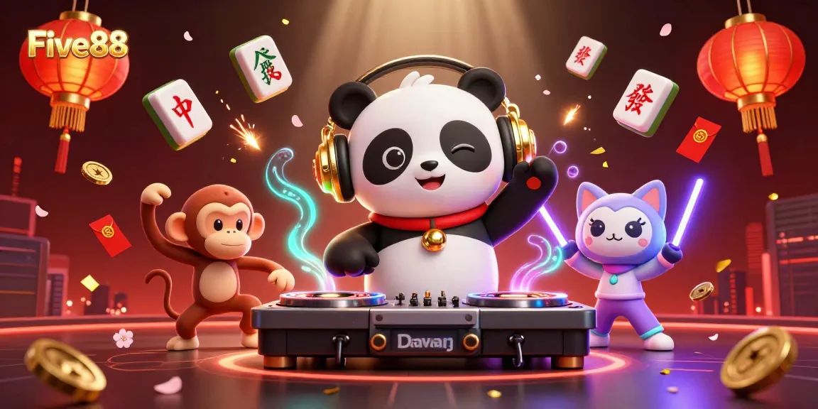 Engage with Five88 as a vibrant DJ panda and friends create an exciting casino atmosphere.