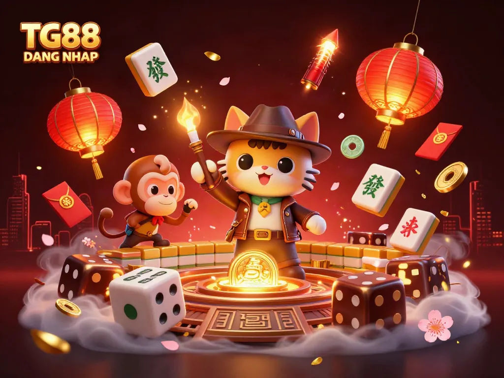 Engage in thrilling adventures with TG88 DANG NHAP as our explorer cat discovers golden casino treasures in an ancient temple.