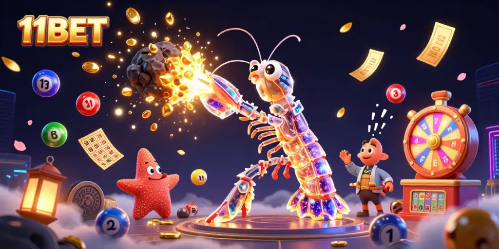 Experience thrilling 11BET gaming with exciting lotto elements and vibrant characters.