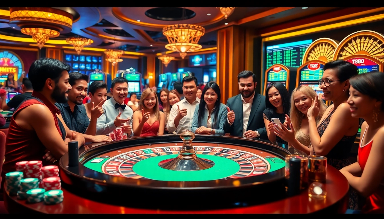 Players engaging with the TG88 casino experience at an exhilarating roulette table.