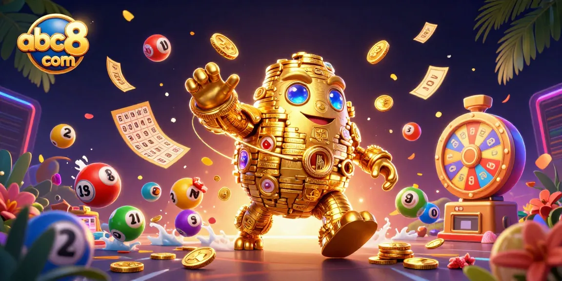 Experience the thrilling excitement of abc8 com with vibrant games including jackpot spins and lottery fun, illustrated in stunning detail.