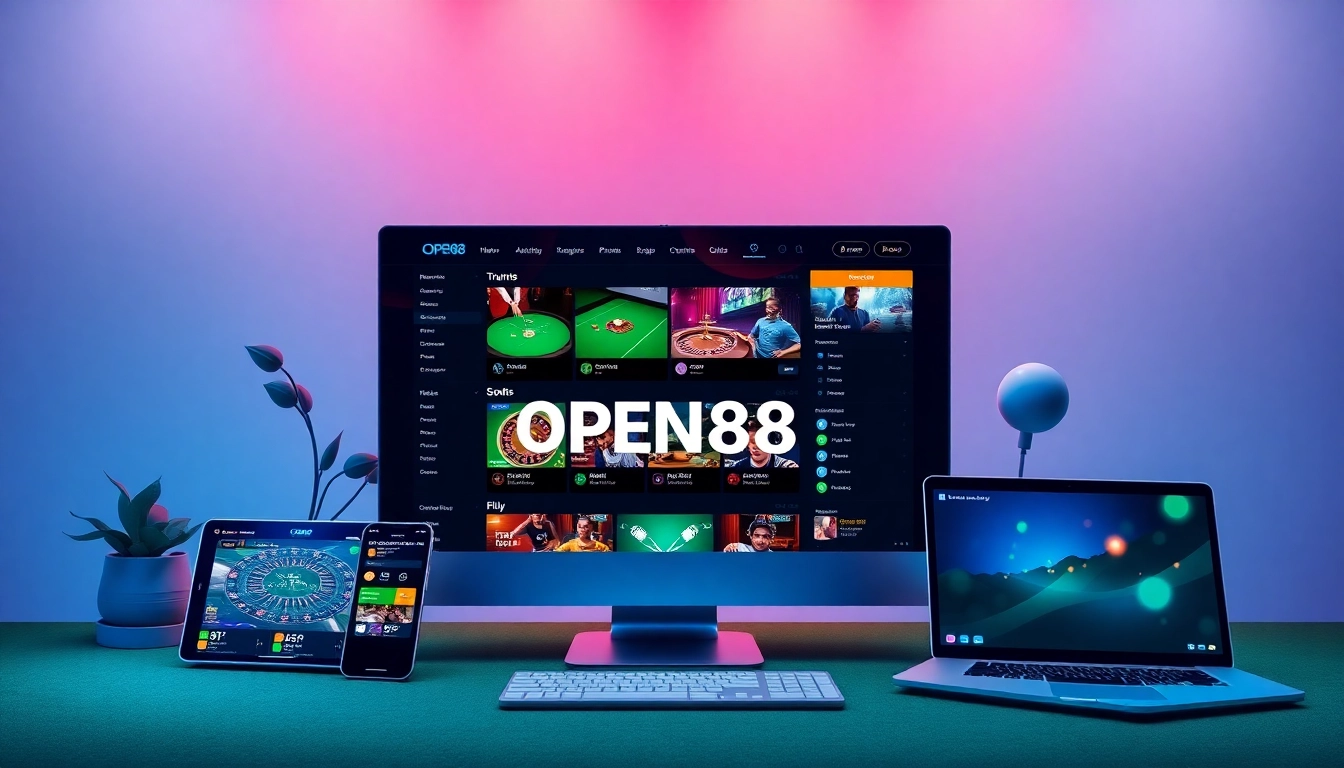 OPEN88 dynamic online betting interface showcasing games and promotions