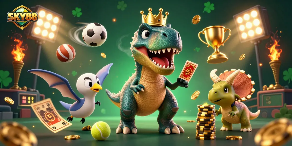 Engage with thrilling SKY88 sports betting action featuring dynamic characters and vibrant visuals.