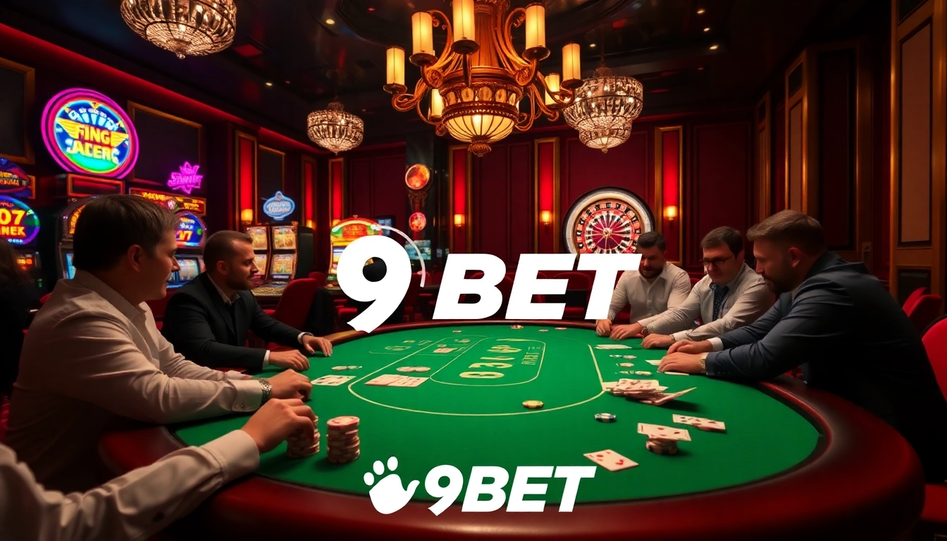 Experience the thrill of poker at 9BET with luxurious tables and vibrant gameplay.