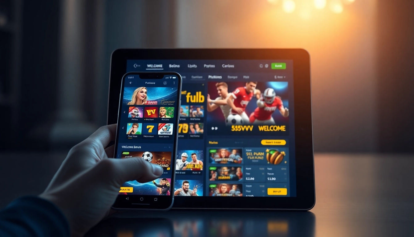 Experience the thrill of 5V5V with a modern online betting interface showcasing vibrant casino games and sports betting.